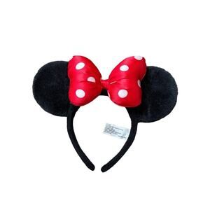 Disney Parks Miney Mouse Ears Head band Mickey Mouse black red bow Disney Land